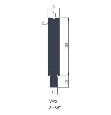 WAY100.86 V6 Single V Die For Wila Type Press Brake 86 Angle