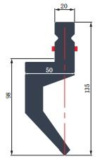 LYNCCN WAL135.86.R1 86 Angle Hydraulic Press Brake Punch Tooling European Type